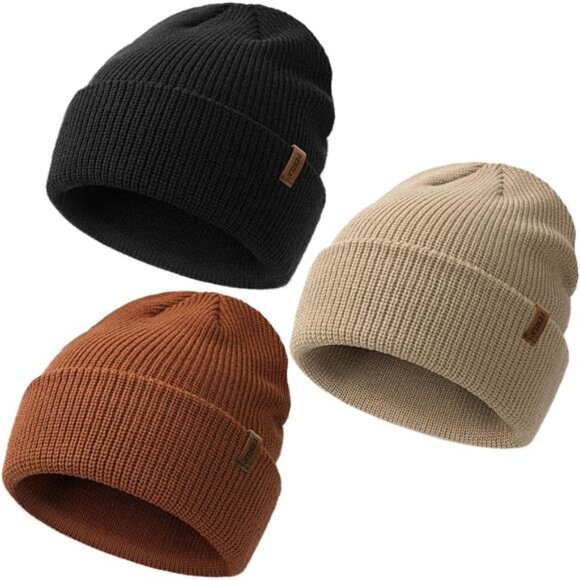 Other - 3 Pack Kids Beanie Winter Hats Knit Warm Caps